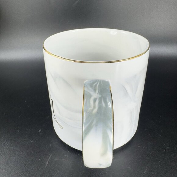 Mr & Mrs Coffee Mug Cup Set Ceramic Marble Coloring Gold Edges Wedding Gift Mugs - Picture 6 of 13
